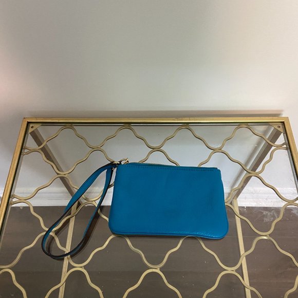 Michael Kors Leather Blue Wristlet - Picture 2 of 6